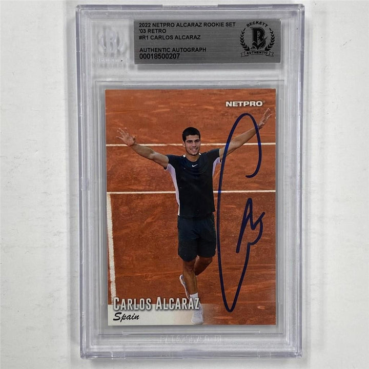 2022 Netpro Carlos Alcaraz Rookie Set Retro #R1 signed rc card auto Beckett BAS