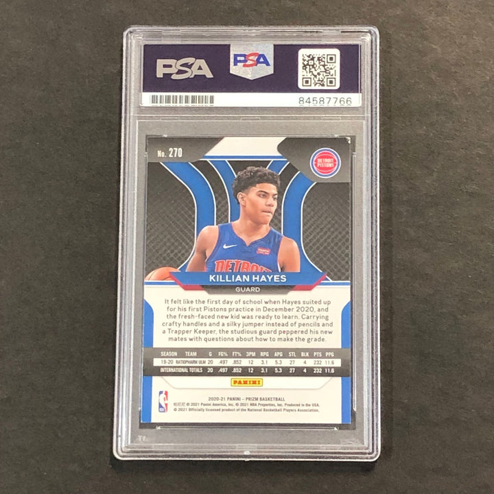 2020-21 Panini Prizm #270 Killian Hayes Signed Card AUTO PSA Slabbed RC Pistons