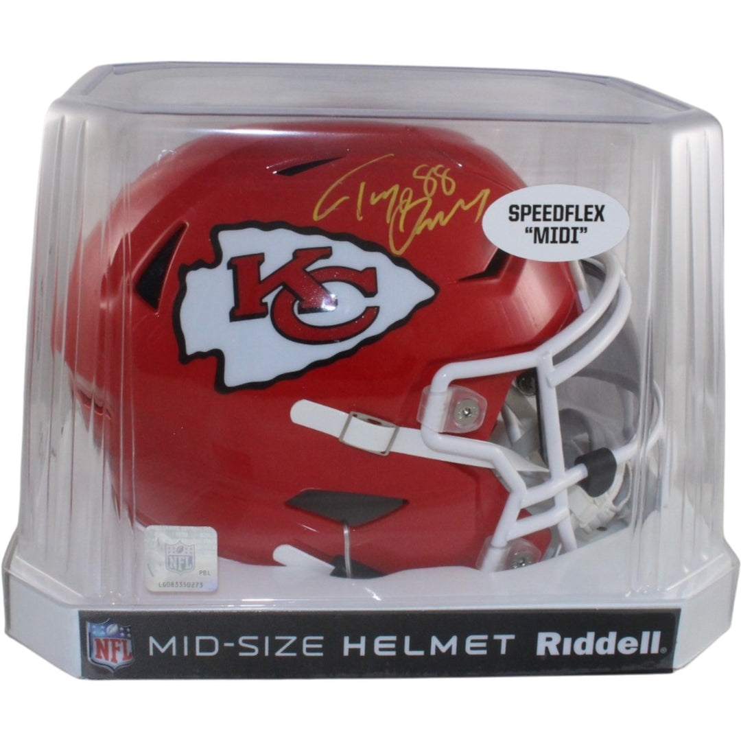 Tony Gonzalez Autographed Kansas City Chiefs Mid-Size Midi Helmet Beckett 56413