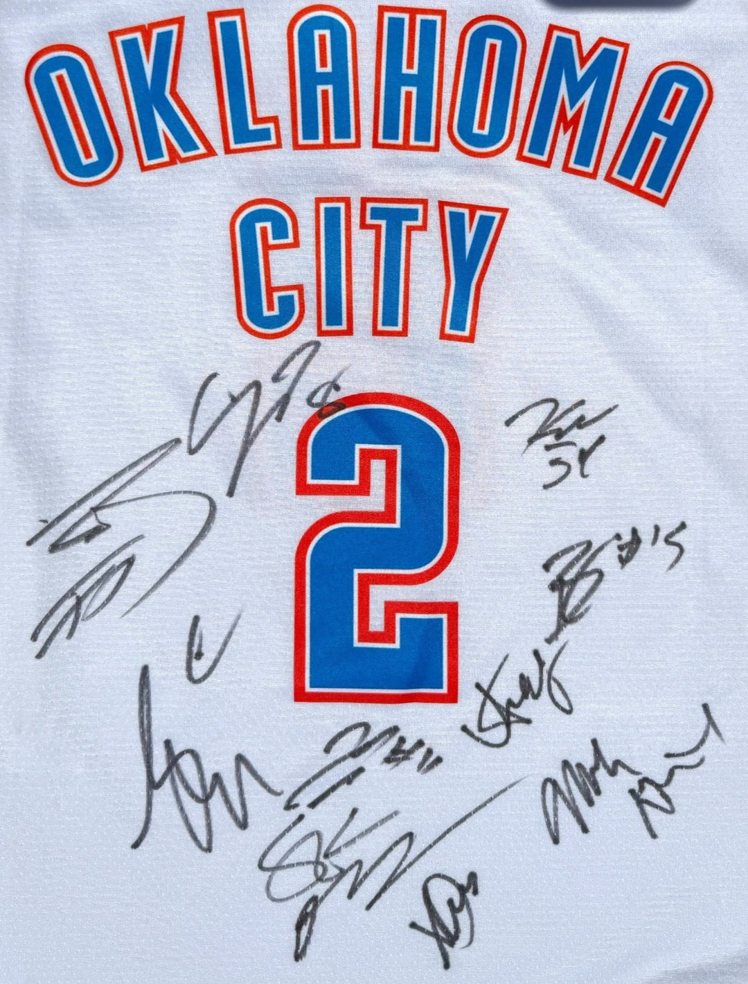 2024-2025 Oklahoma City Thunder Signed Team Jersey SHAI JDUB DORT NBA FINALS JSA