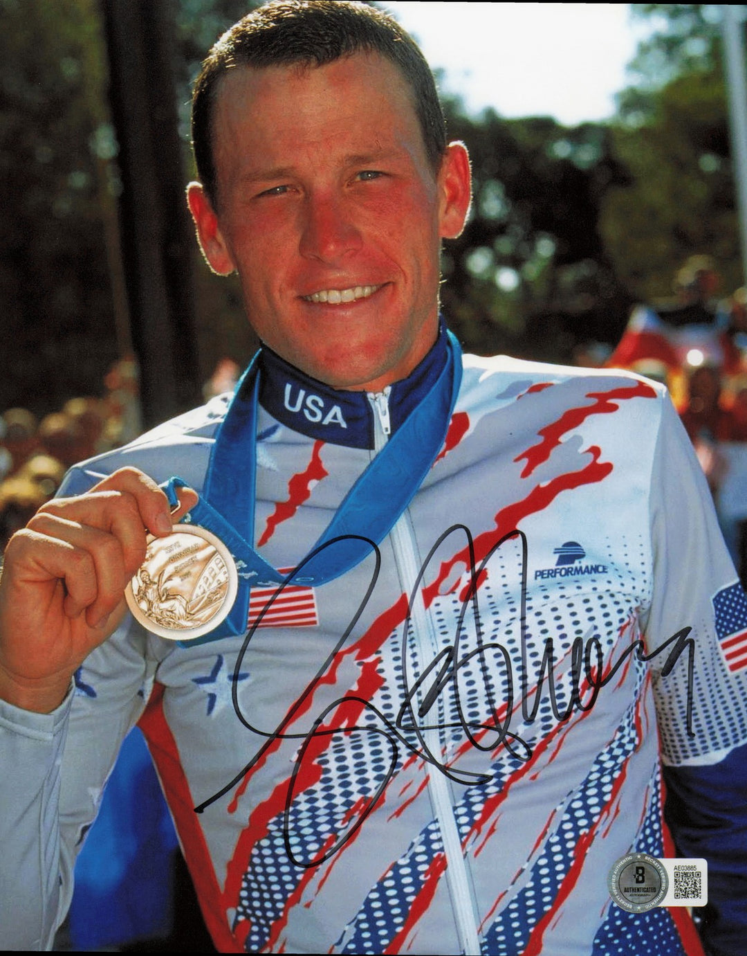 Lance Armstrong Autographed Signed 8x10 Photo Cycling Beckett BAS #AE03885
