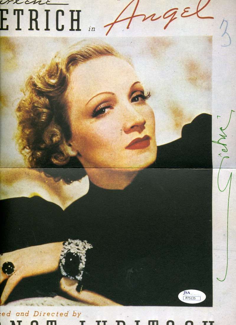 Marlene Dietrich Jsa Coa Hand Signed 11x13 Poster Photo Authenticated Autograph