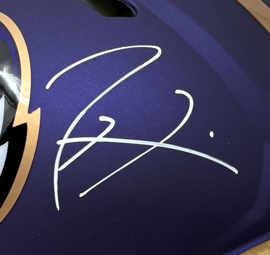Ray Lewis Signed Baltimore Ravens FS Alternate Purple Authentic Speed Helmet BAS