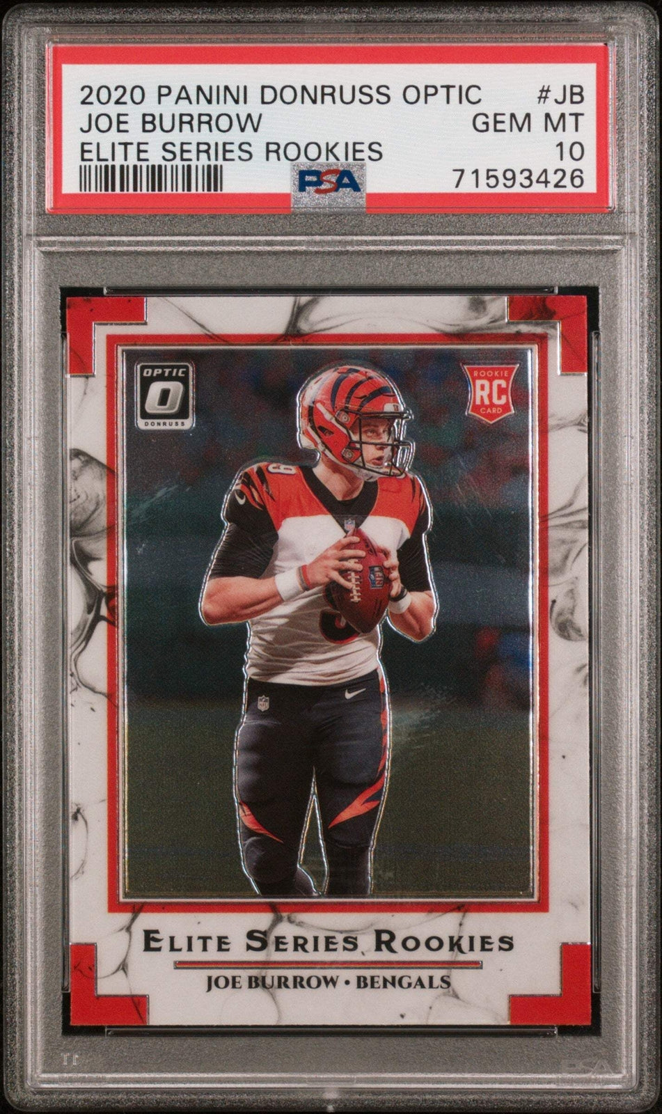 Graded 2020 Donruss Joe Burrow #JB Elite Series Rookies RC Football Card PSA 10