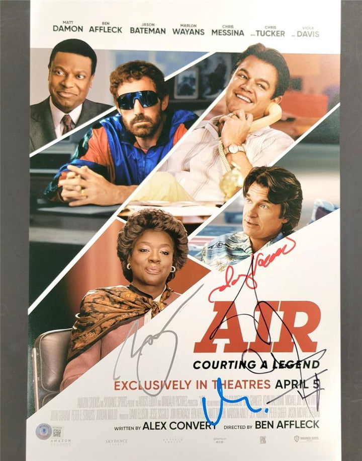 Air Cast (5) signed 12x18 photo Affleck Damon Tucker Wayans Vaccaro Beckett BAS