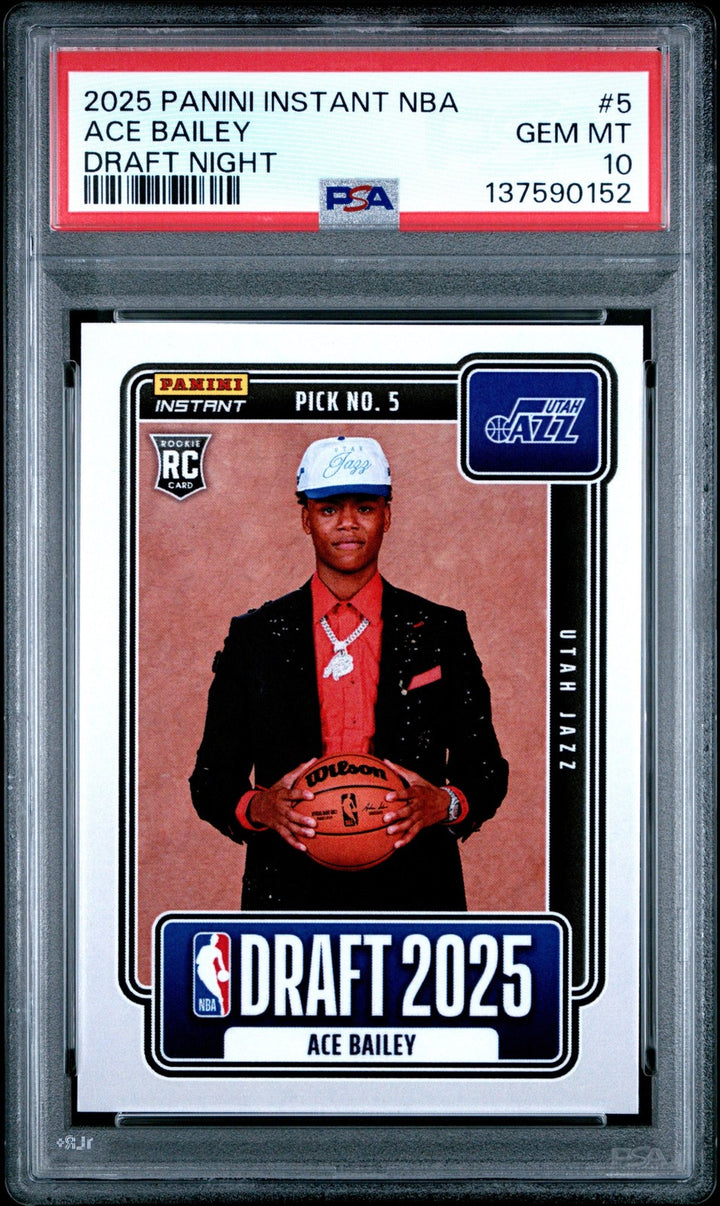 Graded 2025 Panini Instant Ace Bailey #5 Rookie RC Card PSA 10 Mint