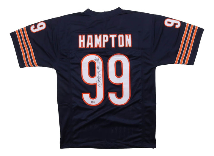Dan Hampton Chicago Signed Navy Football Jersey HOF 2002 BAS