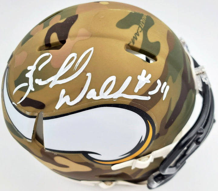 Herschel Walker Signed Minnesota Vikings Camo Speed Mini Helmet Beckett BAS