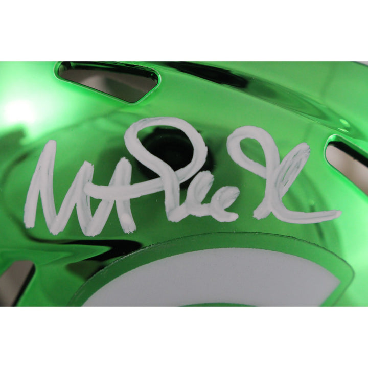 Magic Johnson Autographed/Signed Michigan State Chrome Mini Helmet Beckett 49615