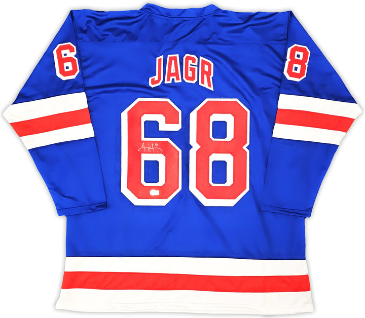 New York Rangers Jaromir Jagr Signed Blue, Red & White Jersey Beckett Wit