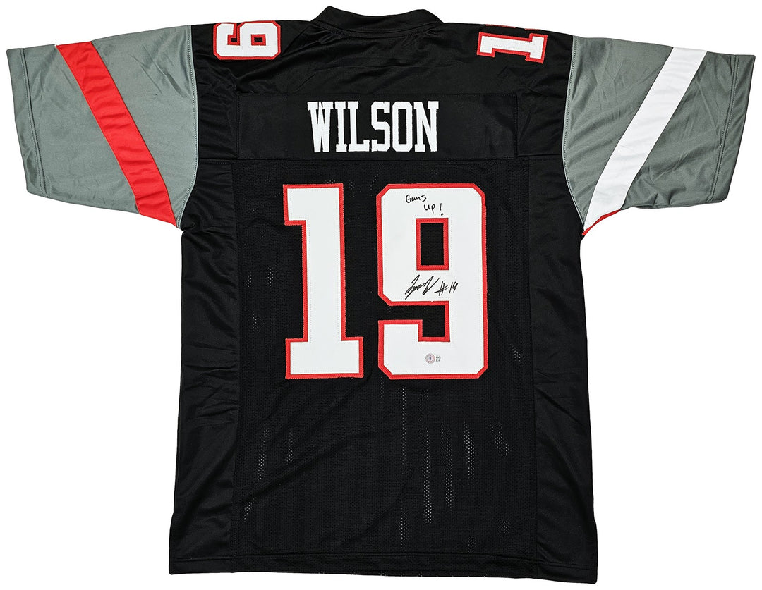 Texas Tech Red Raiders Tyree Wilson Signed Black Jersey "Guns Up" Beckett Wit