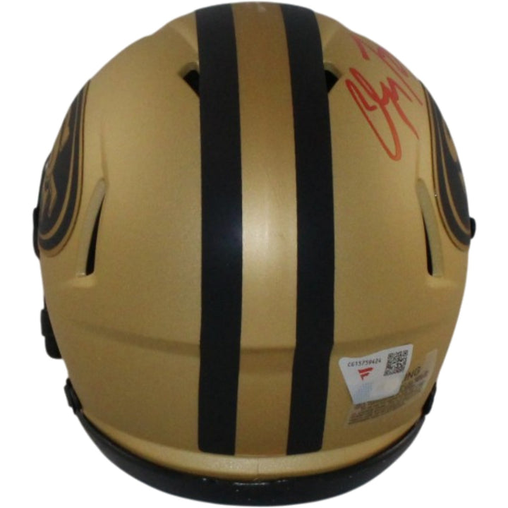 Christian McCaffrey Signed San Francisco 49ers Rave Mini Helmet Fanatics 55627