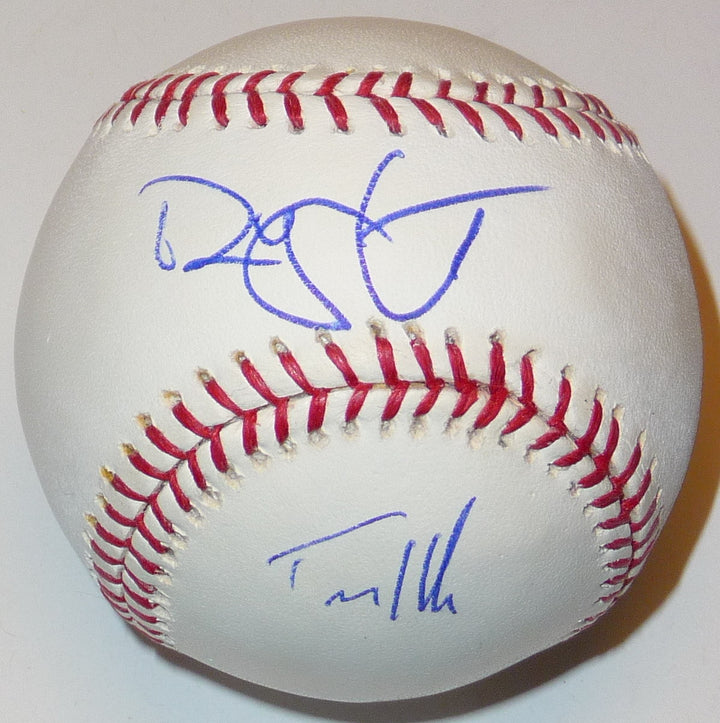 TRAVIS HAFNER + RYAN GARKO DUAL SIGNED ROMLB BASEBALL CLEVELAND INDIANS YANKEES