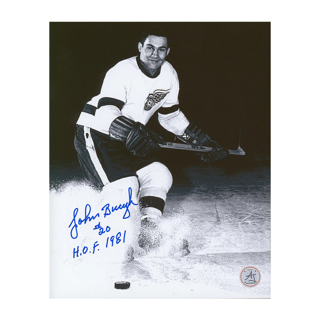 Johnny Bucyk Detroit Red Wings Autographed Rookie 8x10 Photo