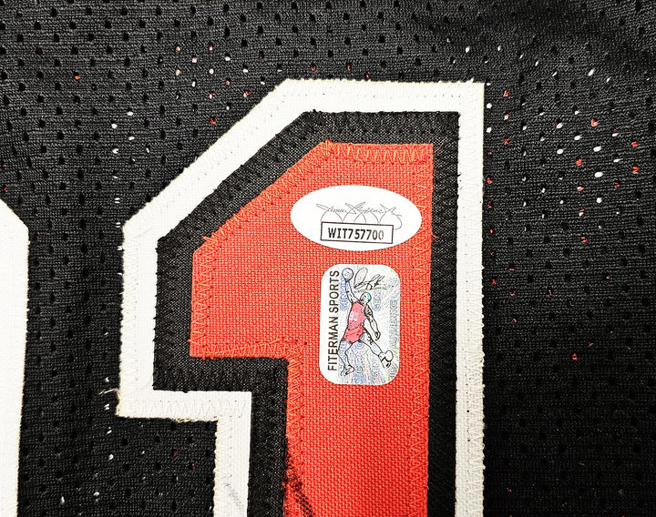 Chicago Bulls Dennis Rodman Autographed Signed Black Jersey JSA