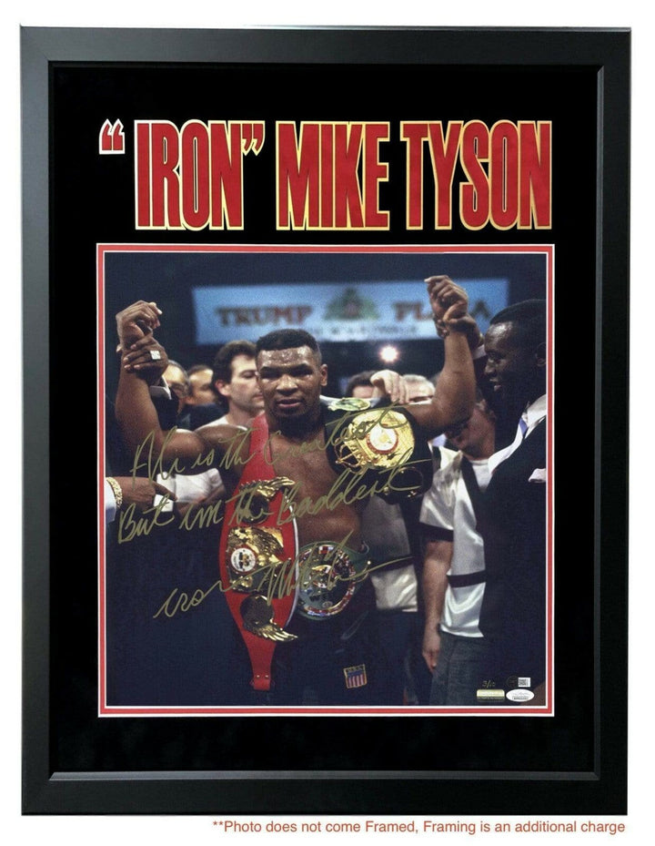 Mike Tyson Signed Framed 16x20 Photo Inscribed "Ali Greatest" #D/10 JSA COA