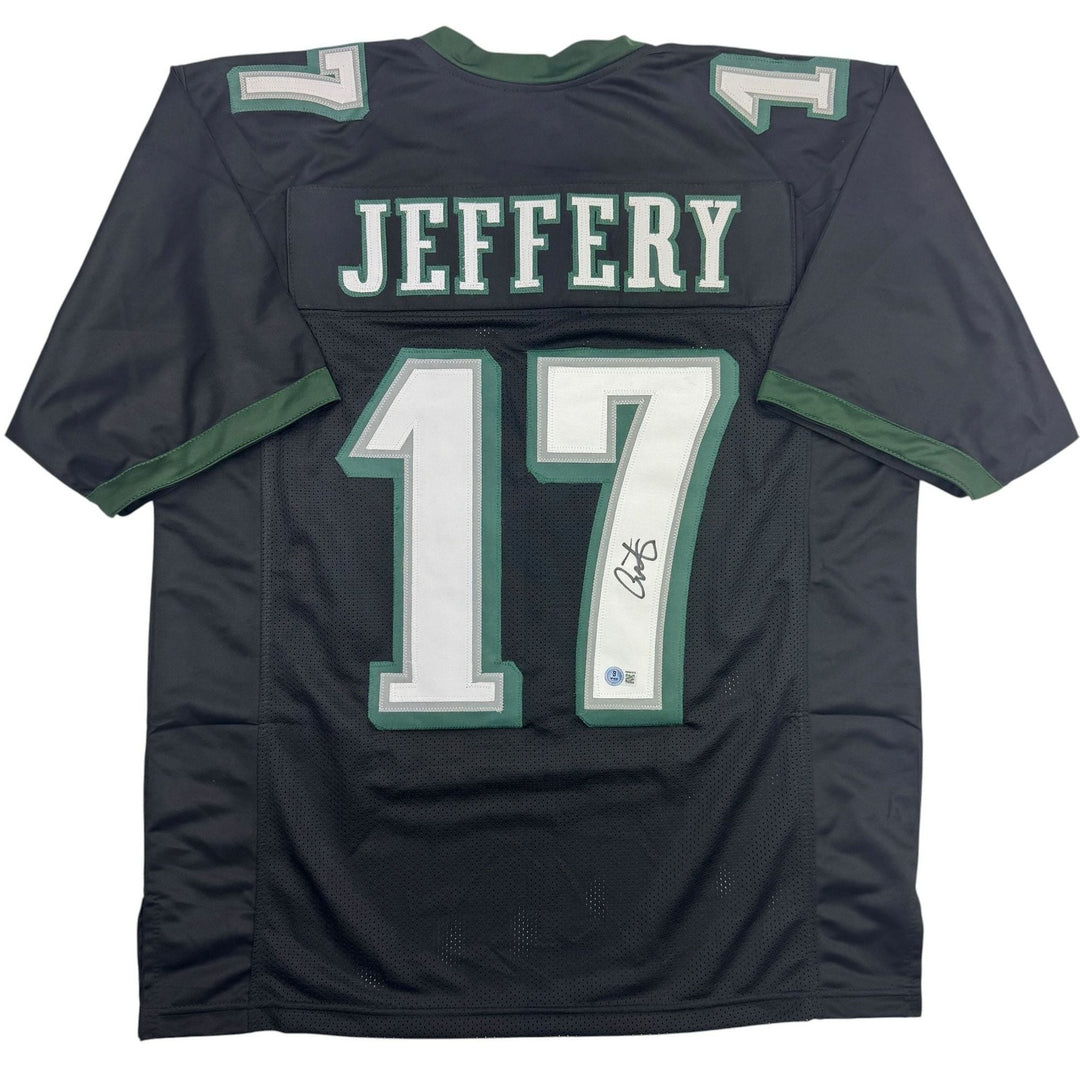 Autographed/Signed Alshon Jeffery Philadelphia Black Football Jersey Beckett COA