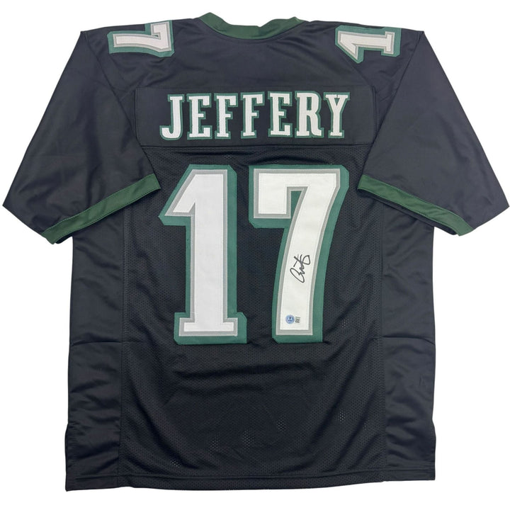 Autographed/Signed Alshon Jeffery Philadelphia Black Football Jersey Beckett COA