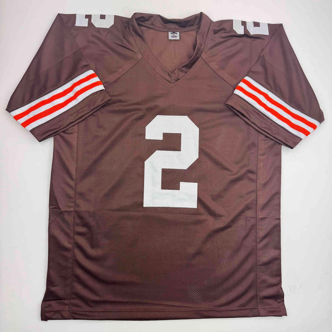 Autographed/Signed Johnny Manziel Cleveland Brown Jersey Beckett COA