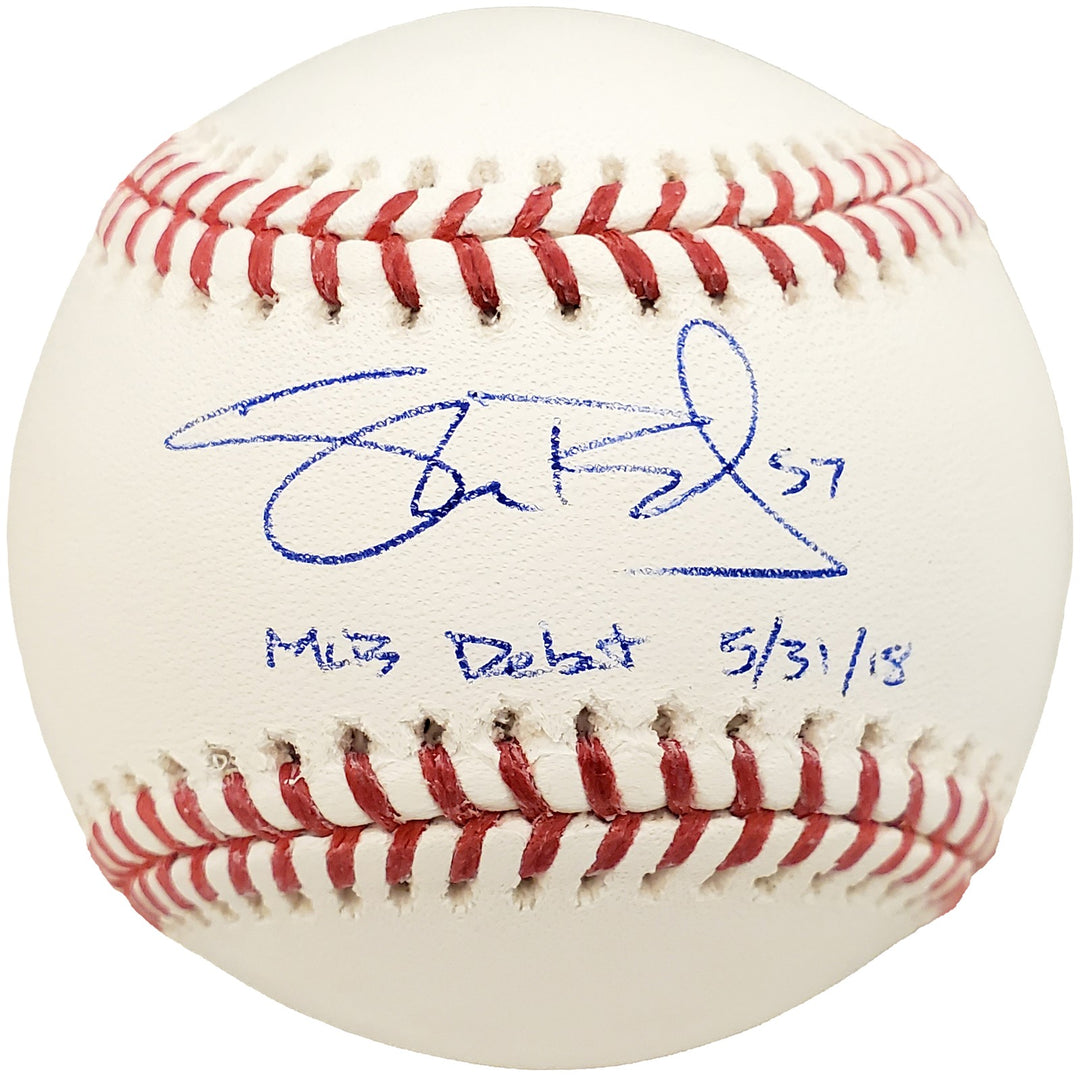 Shane Bieber Signed MLB Baseball Cleveland Indians "MLB Debut 5/31/18" Beckett