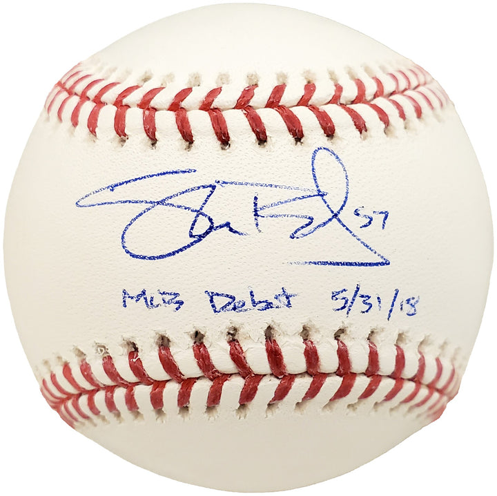 Shane Bieber Signed MLB Baseball Cleveland Indians "MLB Debut 5/31/18" Beckett