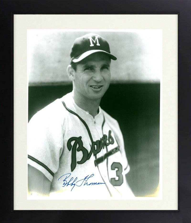 Bobby Thomson signed Milwaukee Braves 8x10 Photo Framed-COA (Staten Island Scot)