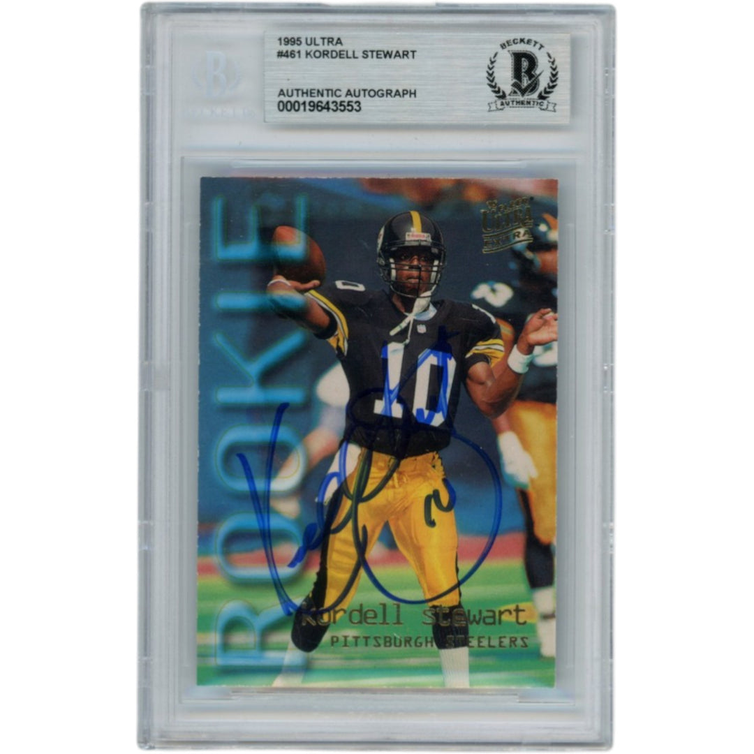 Kordell Stewart Autographed 95 Fleer Ultra #461 Slab Trading Card Beckett 52799