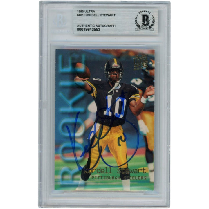 Kordell Stewart Autographed 95 Fleer Ultra #461 Slab Trading Card Beckett 52799