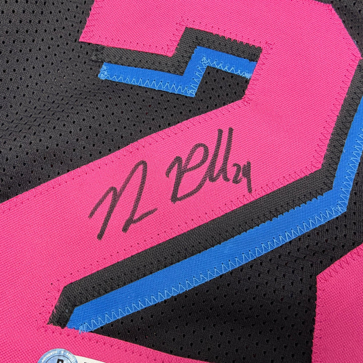 Autographed/Signed Norman Powell Miami Black Vice City Jersey Beckett BAS COA