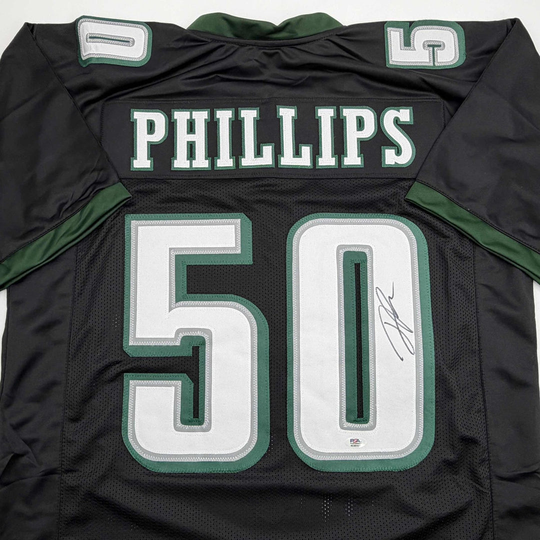 Autographed/Signed Jaelan Phillips Philadelphia Black Jersey PSA COA