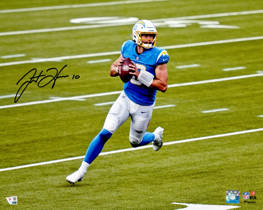 Justin Herbert Signed Framed 16x20 Photo Los Angeles Chargers Fanatics Holo