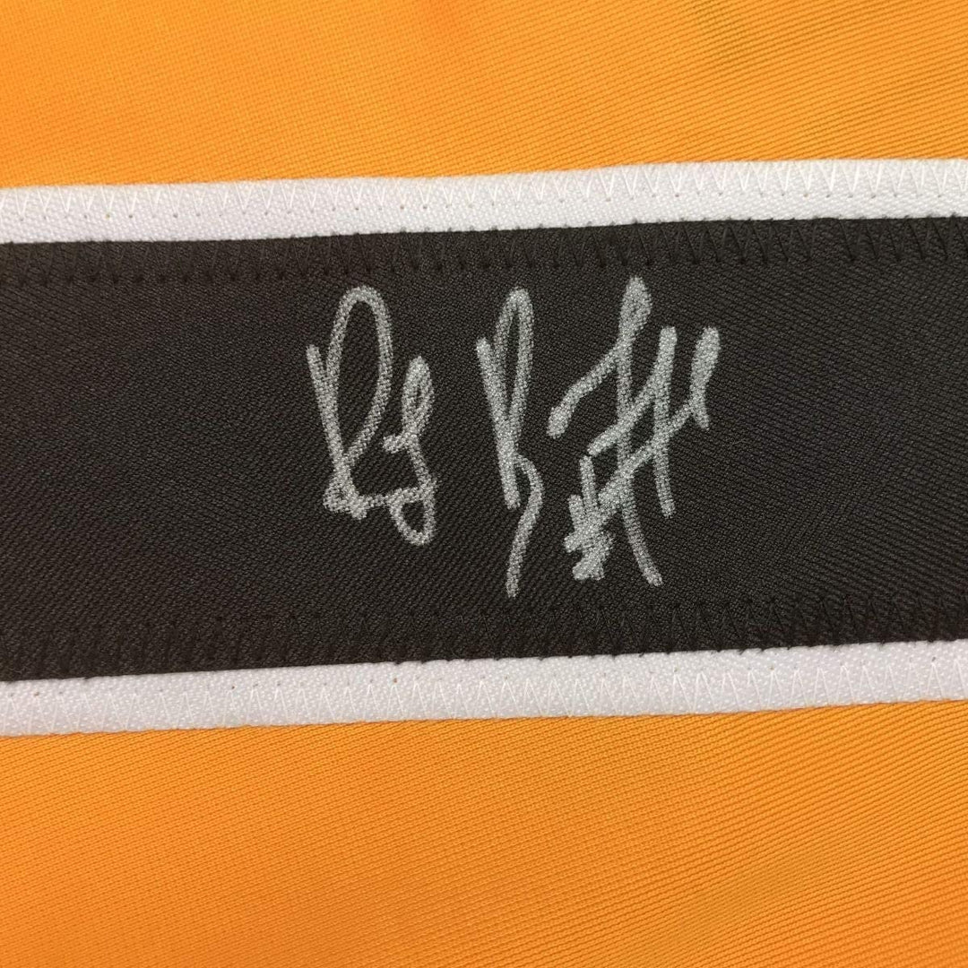 Autographed/Signed Ray Bourque Boston Yellow Hockey Jersey JSA COA