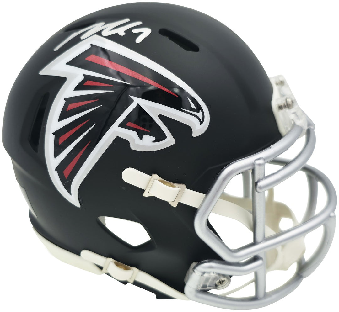 Michael Vick Signed Atlanta Falcons Black Speed Mini Helmet Beckett BAS Witness