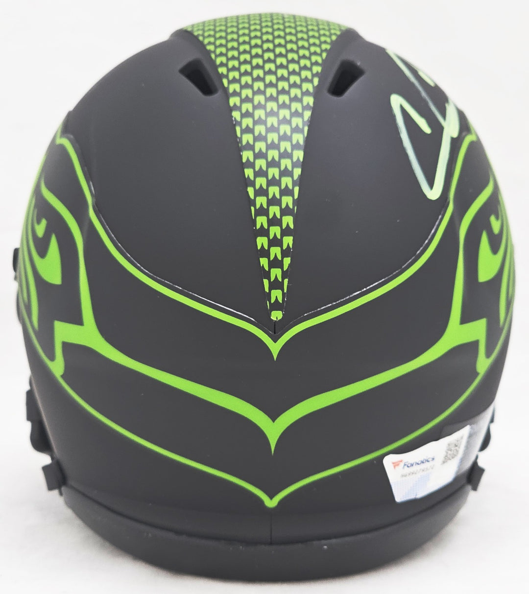 Chris Carson Signed Seahawks Eclipse Black Speed Mini Helmet Fanatics Holo