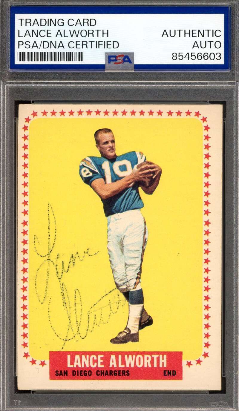 Lance Alworth PSA DNA Signed 1964 Topps Autograph