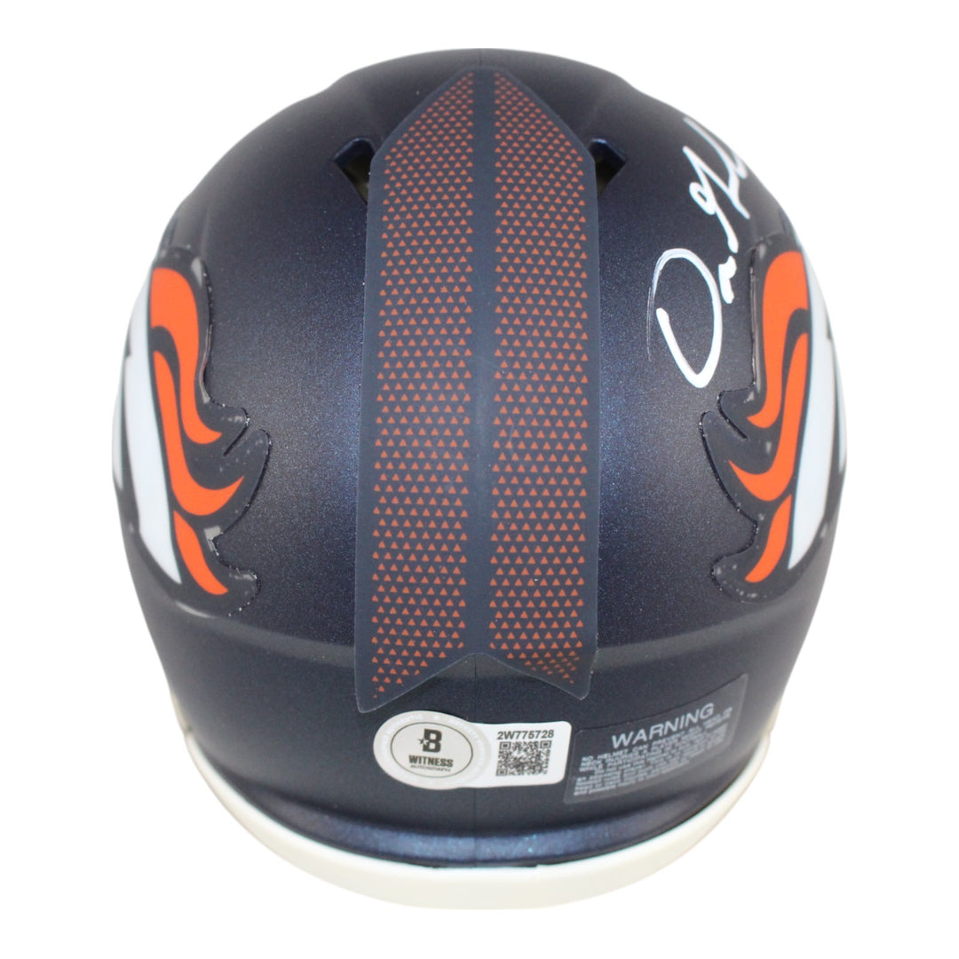 Dre Greenlaw Autographed Denver Broncos Speed Mini Helmet Beckett 50995