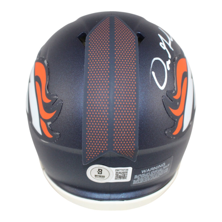 Dre Greenlaw Autographed Denver Broncos Speed Mini Helmet Beckett 50995