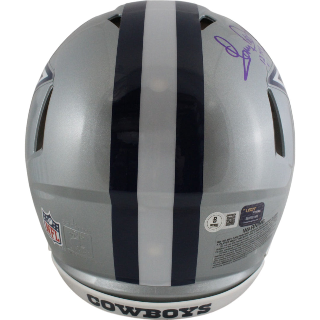 Emmitt Smith Tony Dorsett Signed Dallas Cowboys Pro Helmet Insc. Beckett 49583