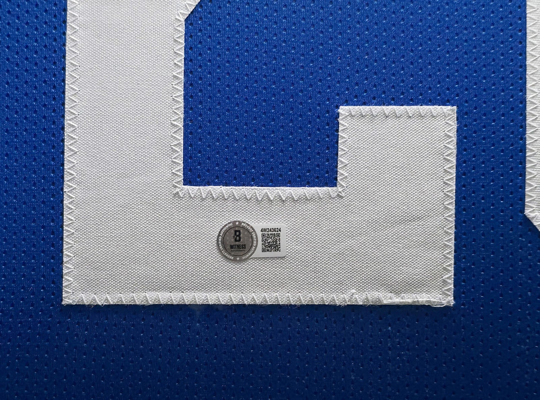 Jonathan Taylor Signed Framed Colts Blue Jersey Beckett BAS Witness