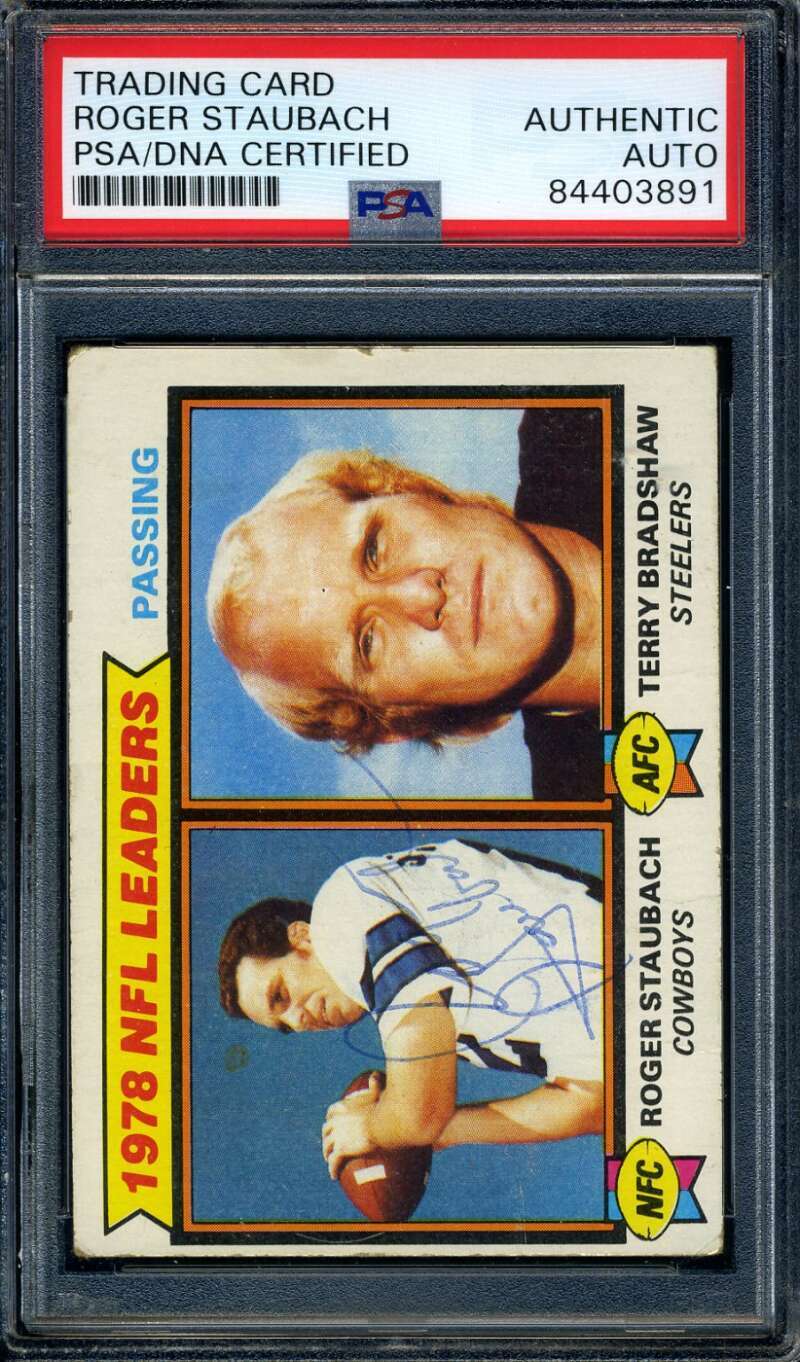 Roger Staubach PSA DNA Cert Vintage Signed 1979 Topps Autograph