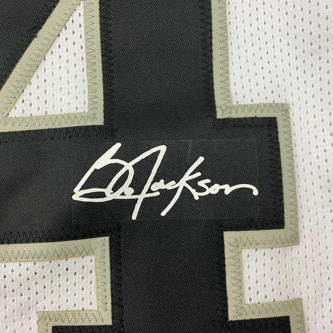 Framed Facsimile Autographed Bo Jackson 33x42 White Reprint Laser Auto Jersey