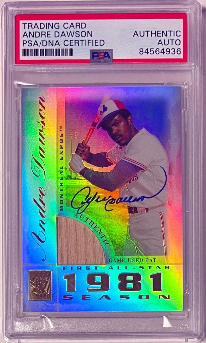 Andre Dawson signed 2003 Topps Tribute Perennial All-Star Edition Bat Relic Card