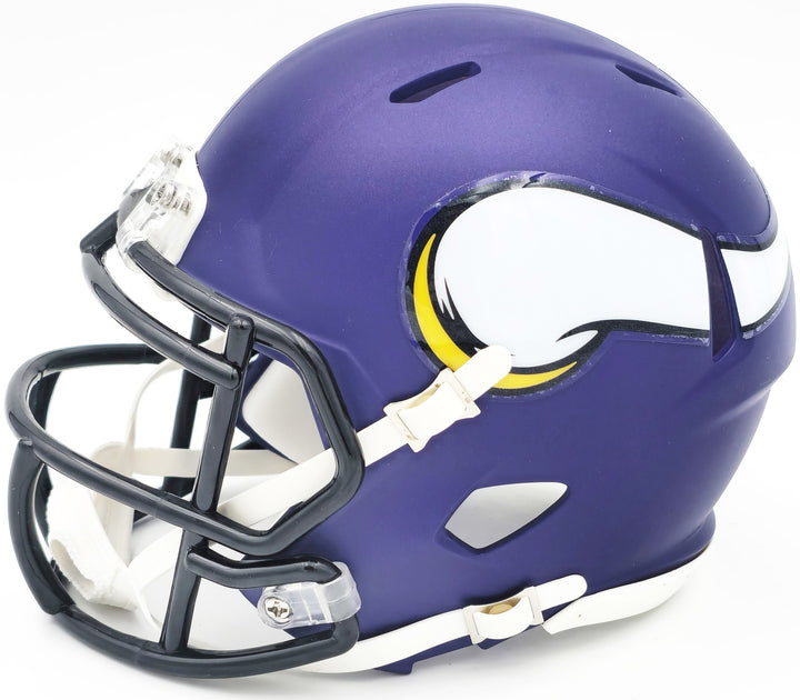 Aaron Jones Auto Signed Minnesota Vikings Purple Speed Mini Helmet Beckett Wit