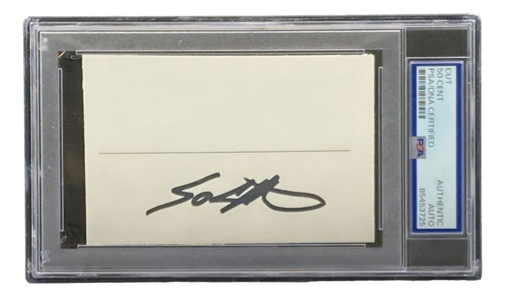 50 Cent Signed Autographed Slabbed Cut Signature PSA/DNA Hip Hop