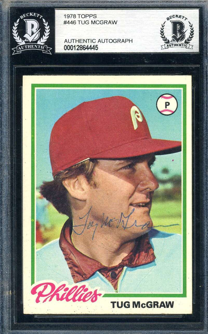 Tug McGraw Beckett BAS Signed 1978 Topps Autograph