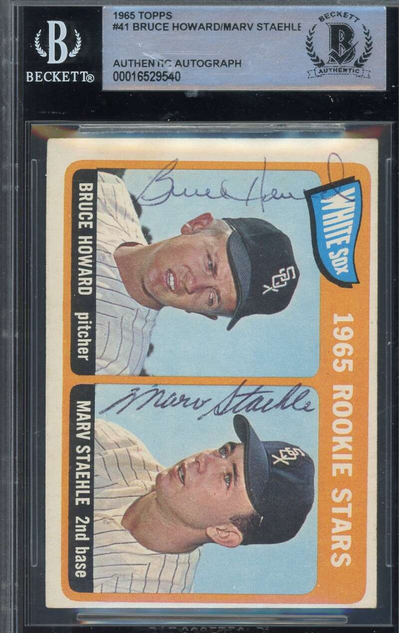 Bruce Howard Marv Staehle Beckett BAS Signed 1965 Topps Rookie Autograph