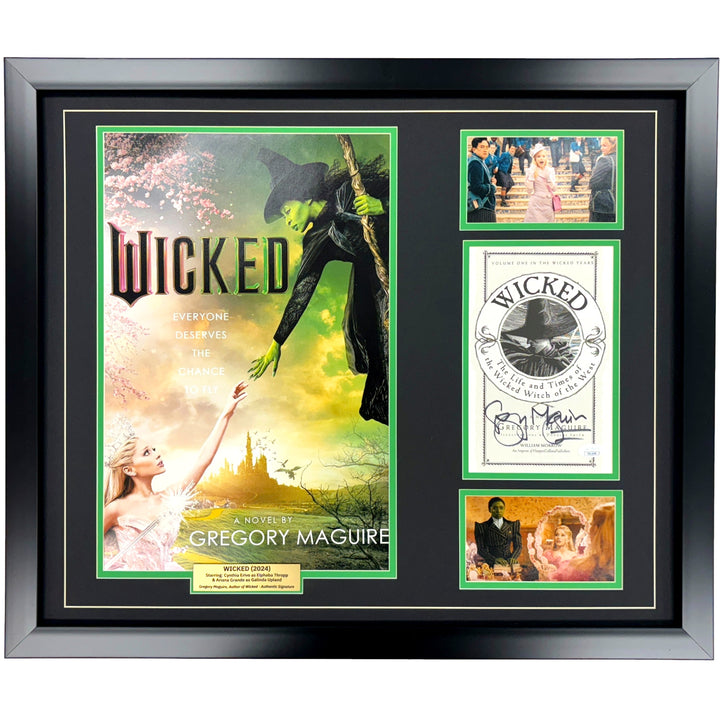 Gregory Maguire Autographed Wicked Book Cover Framed Collage JSA COA Movie Photo
