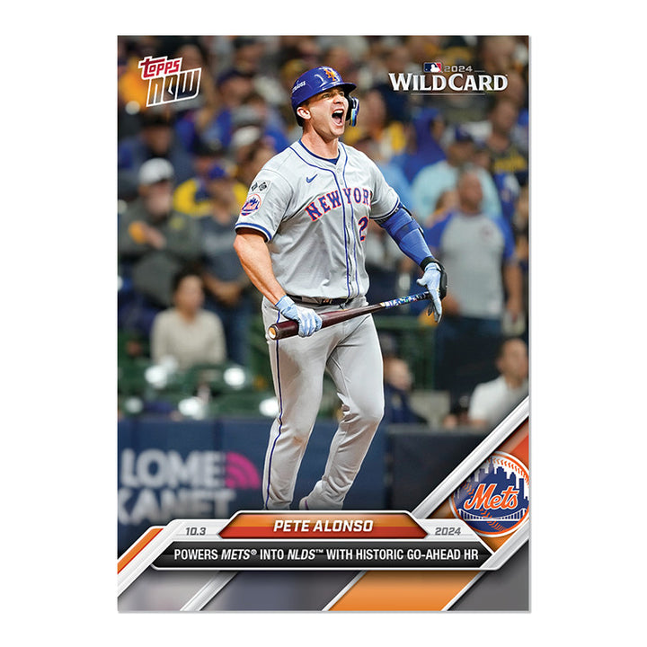 PETE ALONSO HISTORIC HOME-RUN POWERS METS INTO NLDS TOPPS NOW WILDCARD CARD #798