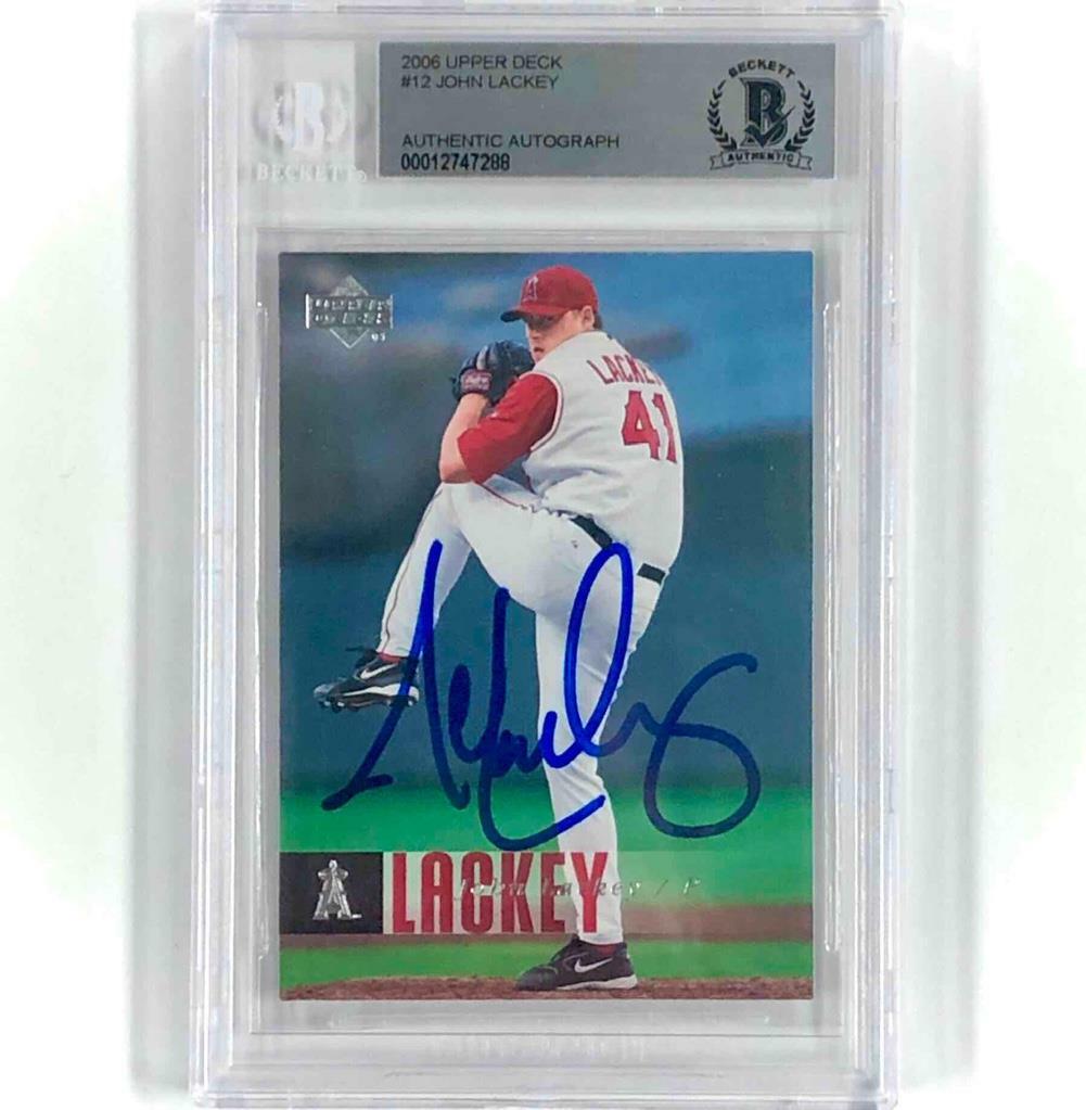 John Lackey autograph signed 2006 Upper Deck Angels base card BAS BGS Beckett