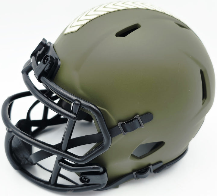 Brian Urlacher Auto Bears Army 2022 Salute To Service Speed Mini Helmet USA BAS